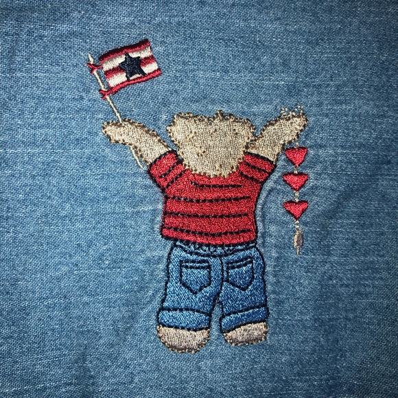 Christopher & Banks Denim Patriotic Bear Blouse - Picture 11 of 13